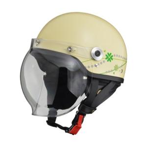 リード工業バブルシールド付きハーフヘルメットマットグリーン リード