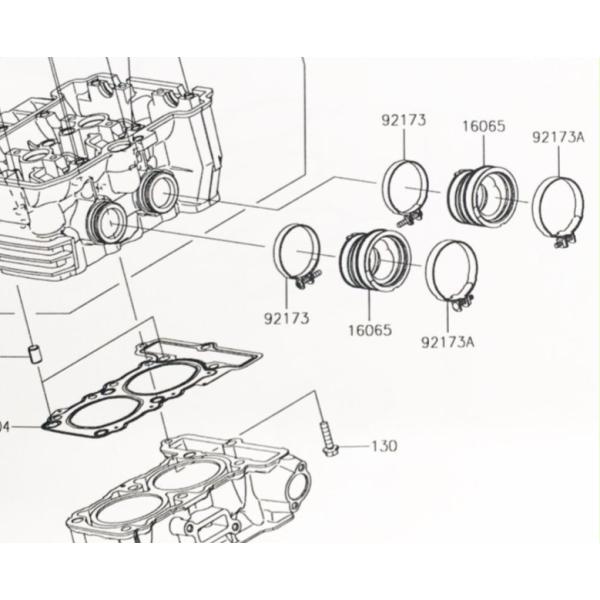 ニンジャ250(EX250L)　インシュレーター(インマニ　インテークマニホールド　キャブレターホル...