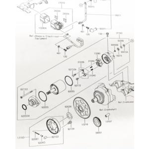 ニンジャ250(EX250L)　ワンウェイクラッチ (スタータークラッチ)　図中(13193)　13...