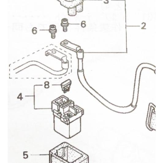 ホーネット250(MC31)　スターターマグネチックスイッチ(スターターリレー)　図中(4番)　35...