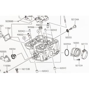 ニンジャ250SL(BX250A)　サーモスタット　図中(49054番)　49054-1053｜sps310