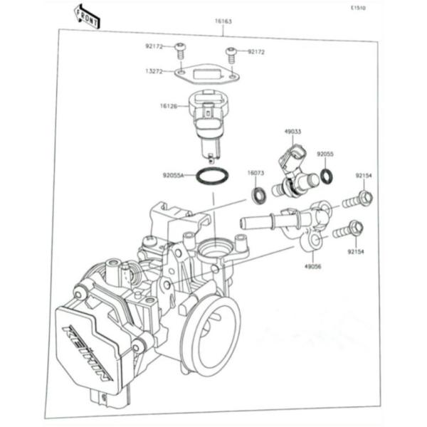 ニンジャ250SL(BX250A)　スロットルボディ(インジェクション)　図中(16163番)　16...