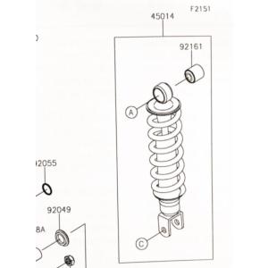 ニンジャ250SL(BX250A)　リヤショック(リアショック　サスペンション　ショックアブソーバー...