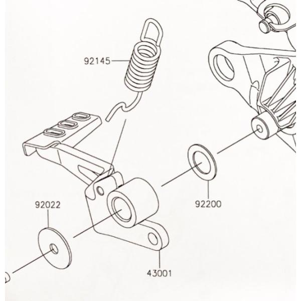 ニンジャ250SL(BX250A)　リヤブレーキペダル　(リアブレーキペダル)　図中(43001番)...