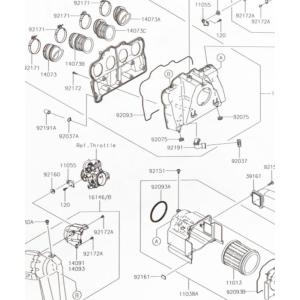 カワサキ（Kawasaki） ZRX1200 DAEG(ZRT20D) ダクト 1台分 図中(14073