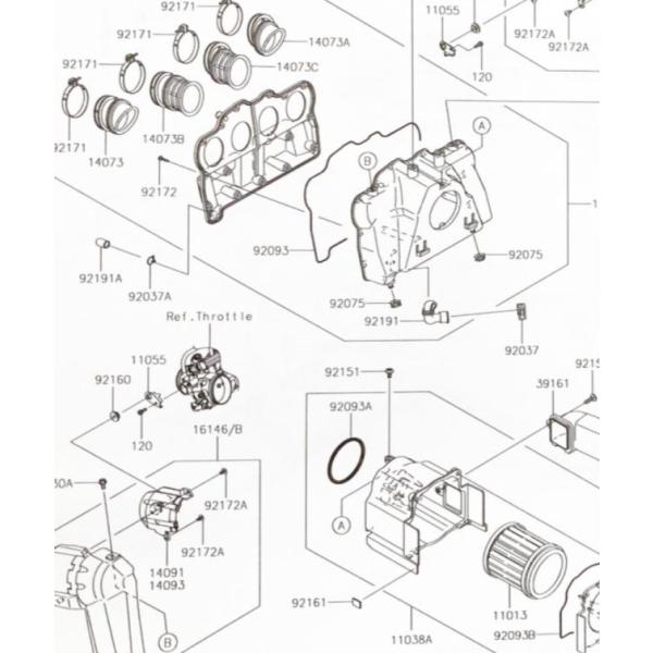 ZRX1200 DAEG(ZRT20D)　エアクリーナーエレメント　(エアクリーナー　エアエレメント...