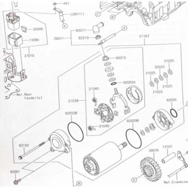 ZRX1200 DAEG(ZRT20D)　セルモーター(スターターモーター　スターティングモーター)...