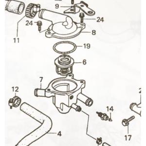 CBR250RR(MC22) サーモユニット　図中(14番)　37750-PC1-004