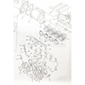 XJR1300(RP01J) インシュレーター(インマニ　インテークマニホールド)＆Oリング　1台分　図中(1番＆2番＆3番)　4KG-13586-01 4KG-13596-01 93210-40659｜sps310