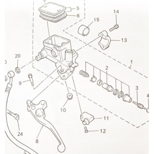 XJR1300(RP01J) クラッチマスターシリンダーインナーキット　図中(2番) 3GM-W00...