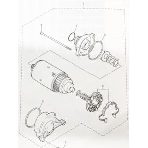 XJR1300(RP01J) セルモーター(スターターモーター　スターティングモーター)　図中(1番...