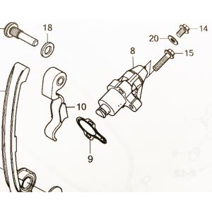 ホンダ純正部品　14520-MFG-D02　カムチェーンテンショナー　図中(8番)　必ず部品番号にて適合確認　参考画像CBR250RR(MC51)