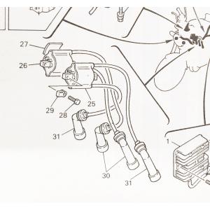 XJR400/R(4HM) イグニッションコイル　1台分　図中(25番＆26番) 4BR-82310-08(4HM-82310-00 4HM-82310-01より品番統一) 4BR-82320-08(4HM-82320-00より品番統一)｜sps310