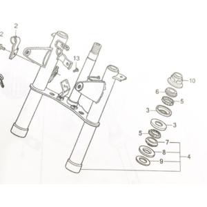モンキー50周年スペシャル(AB27)　白/赤用フロントフォーク＆ライトステー　(フロントフォークサ...