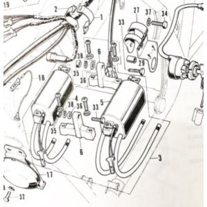 ホンダ CB750K0/K1/K2/K4 イグニッションコイル 1台分 図中(3番