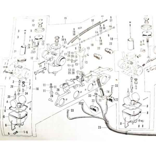 CB750K0/K1/K2　キャブレターフロートバルブ　1台分　図中(2番)　16011-375-0...