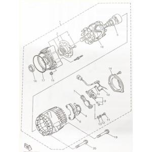 XJR1300レギュレータ新品、ブラシホルダ新品 ヤマハ発動機 XJR1300(RP01J) ボルテージレギュレーター 図中(7番) 36Y