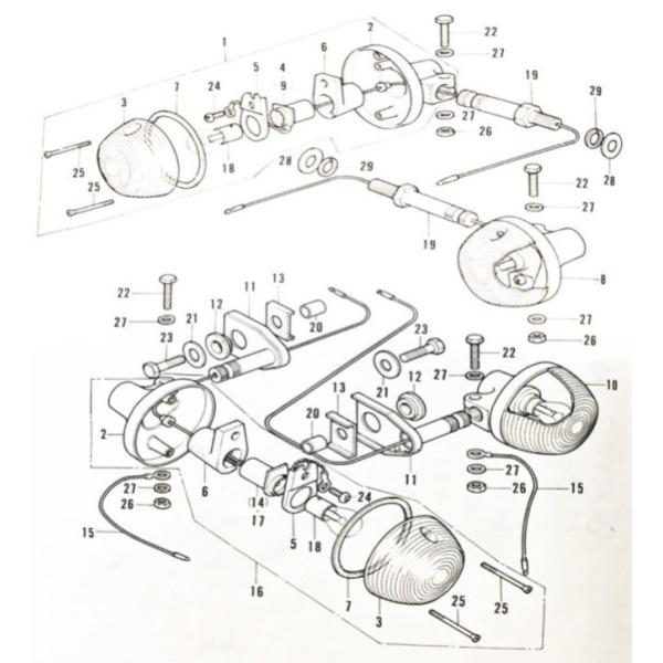 CB750K0/K1/K2/K4　リアウインカーASSY(リヤウインカーＡＳＳＹ)　左右　図中(10...