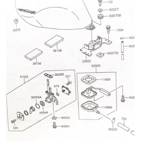 バリオス(ZR250A)　A5〜(1995年モデル〜)　フューエルゲージ(燃料ゲージ　フューエルユニ...