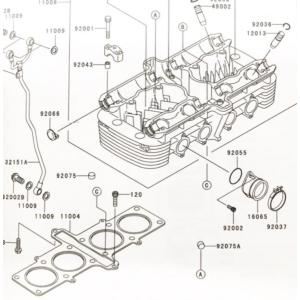 ゼファー1100(ZRT10A)　ヘッドガスケット(シリンダーヘッドガスケット　ヘッドパッキン)　図中(11004番)　11004-1237　1個｜sps310