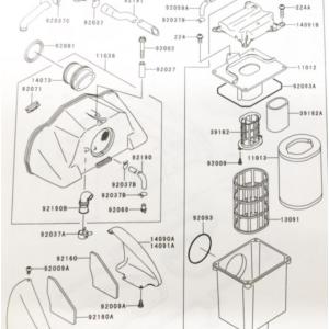 ゼファー1100 Kawasaki 純正部品5点セット ZEPHYR 1100 1992(ZR1100-A1) 純正サスペンション/ショックアブソーバ