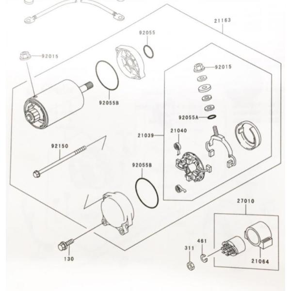 ゼファー1100(ZRT10A)　マグネチックスイッチ(スターターリレー)  図中(27010番)　...