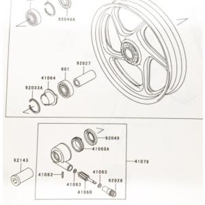 ゼファー1100(ZRT10A)　メーターギアボックス (メーターギヤケース)  図中(41078番)　41078-1101 (41078-1084より品番統一)｜sps310