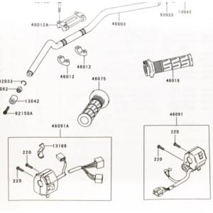 カワサキ（Kawasaki） ゼファー1100RS(ZRT10A) 右ハンドルスイッチ(右
