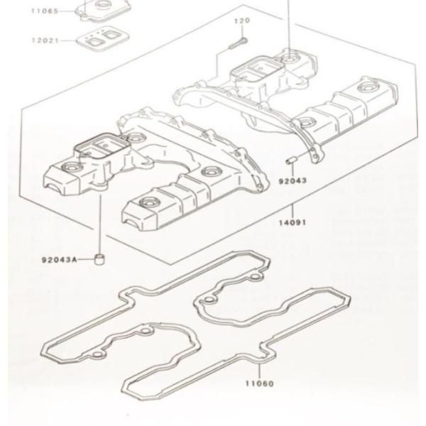 ゼファー1100RS(ZRT10A)　ヘッドカバーガスケット(シリンダーヘッドカバーパッキン　タペッ...