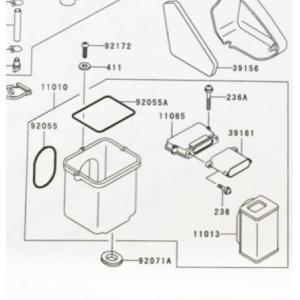 ゼファーカイ(ZR400C)　エアクリーナーエレメント(エアフィルター　エアエレメント)　図中(11...