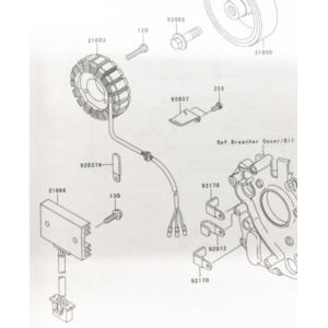 ゼファーカイ(ZR400C)　レギュレター(レギュレーター)　図中(21066番)　 21066-1...