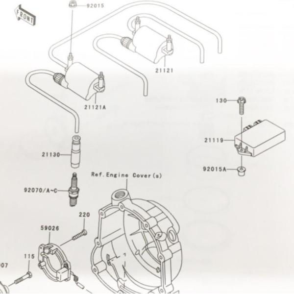ゼファーカイ(ZR400C)　プラグキャップ　1台分　図中(21130番)　 21130-1071　...