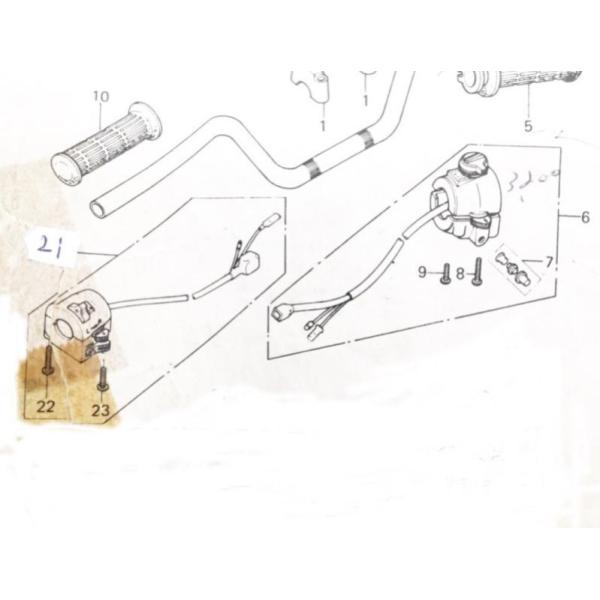 Z400FX(KZ400E) E1/E2 車体番号KZ400E-025700まで　左ハンドルスイッチ...