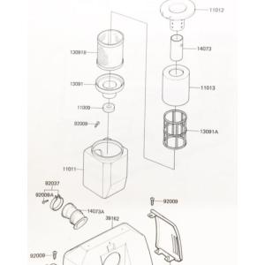 Z750GP(KZ750R)　エアクリーナーエレメント　(エアエレメント　エアフィルター)　図中(1...