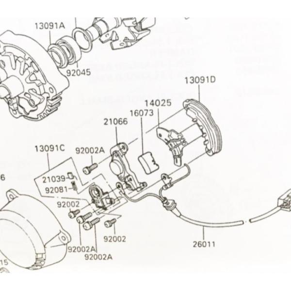 ZZR1100(ZXT10C)　ボルテージレギュレター　(レギュレーター)　図中(21066番)　2...