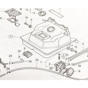 モトコンポ　(ＡＢ１２)　フューエルコック　(ガソリンコック、燃料コック)　図中(１番)　１６９５０...