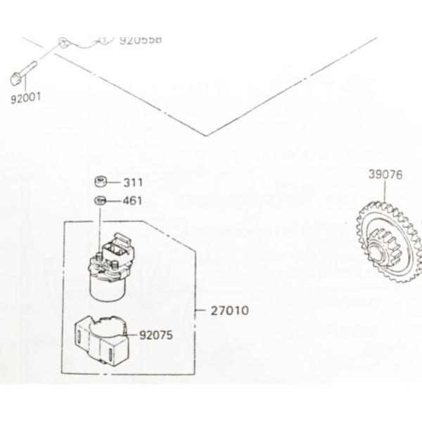ZZR1100(ZXT10C)　スタータースイッチ　(マグネチックスイッチ)　図中(27010番)　...