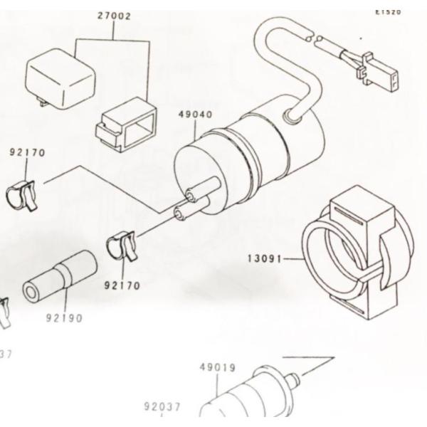 ZZR1100(ZXT10D)　フューエルポンプ　(ガソリンポンプ　燃料ポンプ)　図中(49040番...