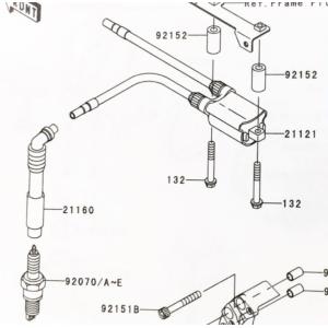 カワサキ（Kawasaki） W650(EJ650A) プラグキャップ 1台分 図中(21160