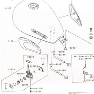 W650(EJ650A)　フューエルコック　(ガソリンコック　燃料コック)　図中(51023番)　51023-1281　(51023-1251　より品番統一)　　