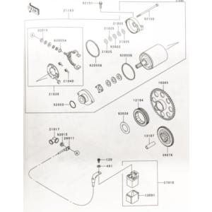 W650(EJ650A)　スタータースイッチ (マグネチックスイッチ　スターターリレー)　図中(27...