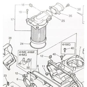 XJR400/R(4HM)　エアクリーナーエレメント (エアフィルター　エアエレメント)　図中(17番)　4HM-14450-00　｜sps310