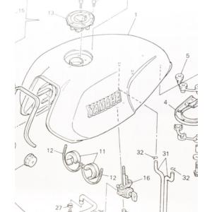 XJR400/R(4HM)　フューエルコック (ガソリンコック　燃料コック)　図中(16番)　4HM-24500-00　