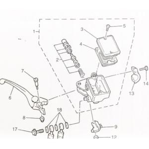 XJR400/R(4HM)　フロントマスターシリンダーインナーキット　図中(2番)　4K0-W0041-50