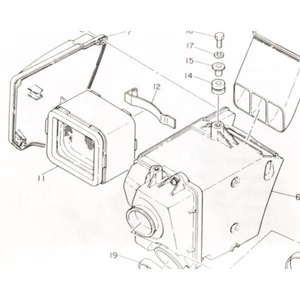 SR400(1JR)　車体番号　1JR-268100まで　エアクリーナーエレメント　(エアフィルター...