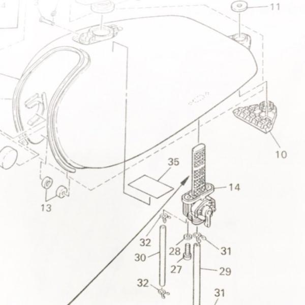 SR400(1JR)　フューエルコック　(ガソリンコック　燃料コック)　図中(14番)　2J2-24...