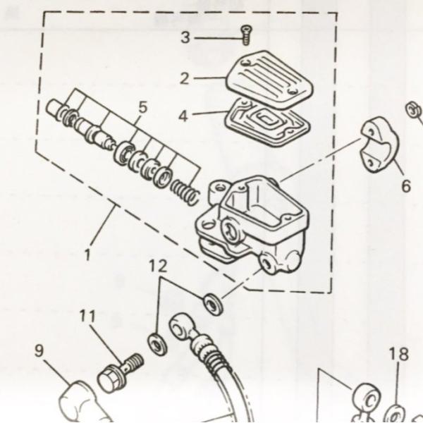 VMAX1200(3UF)　フロントマスターシリンダーインナーキット　図中(5番)　36Y-W004...