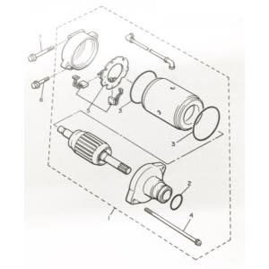 VMAX1200(3UF)　セルモーター(スターティングモーター　スターターモーター)　図中(1番)...