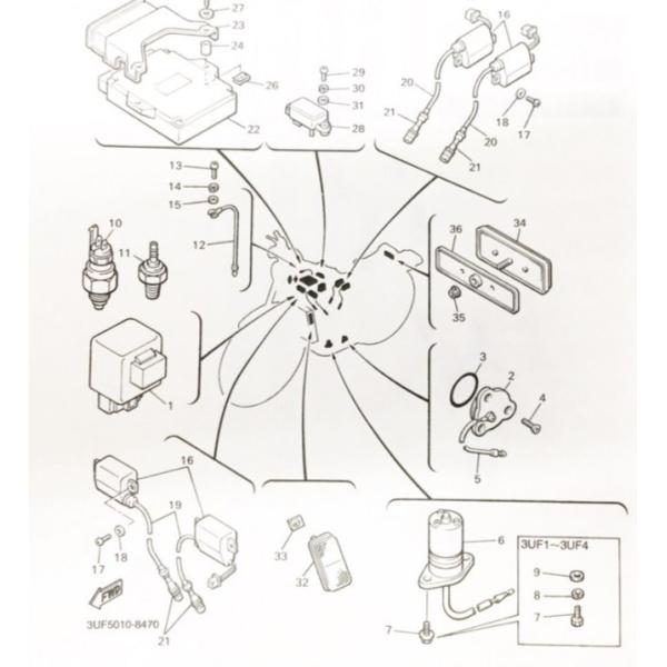 VMAX1200(3UF)　サーモスイッチ　図中(10番)　3LN-82560-01　(2EL-82...