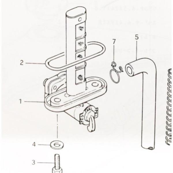GSX750Sカタナ(GS75X)　フューエルコック(ガソリンコック　燃料コック)　図中(1番)　4...